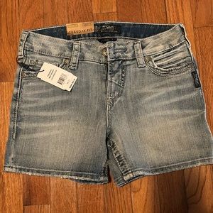Silver denim shorts size W27